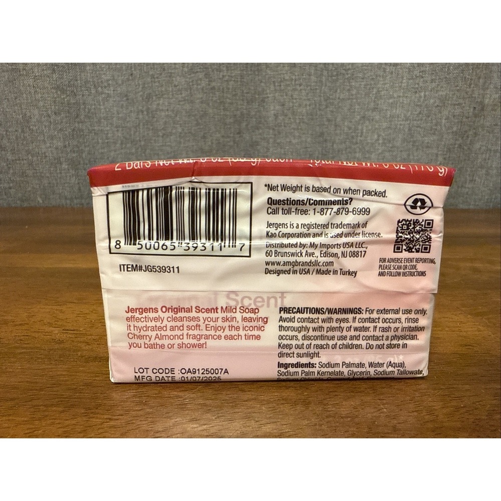 14 Bars Jergens Cherry Almond Mild Bar Soap Original Scent 7 Packs 2 in each - Picture 6 of 7